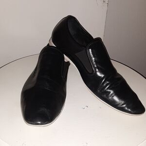 Aldo black leather loafers size 43
